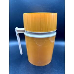 Vintage Thermos Handle Mug 10oz Retro Yellow/Gold Insulated King Seeley 1970s